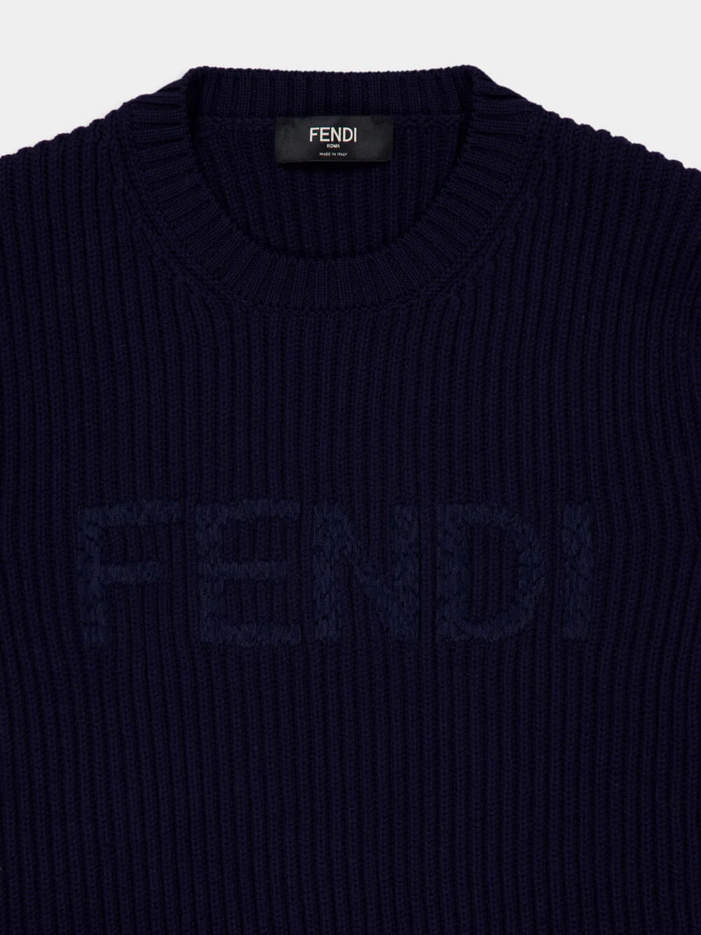 Blue Wool Pullover with Logo - Image 3