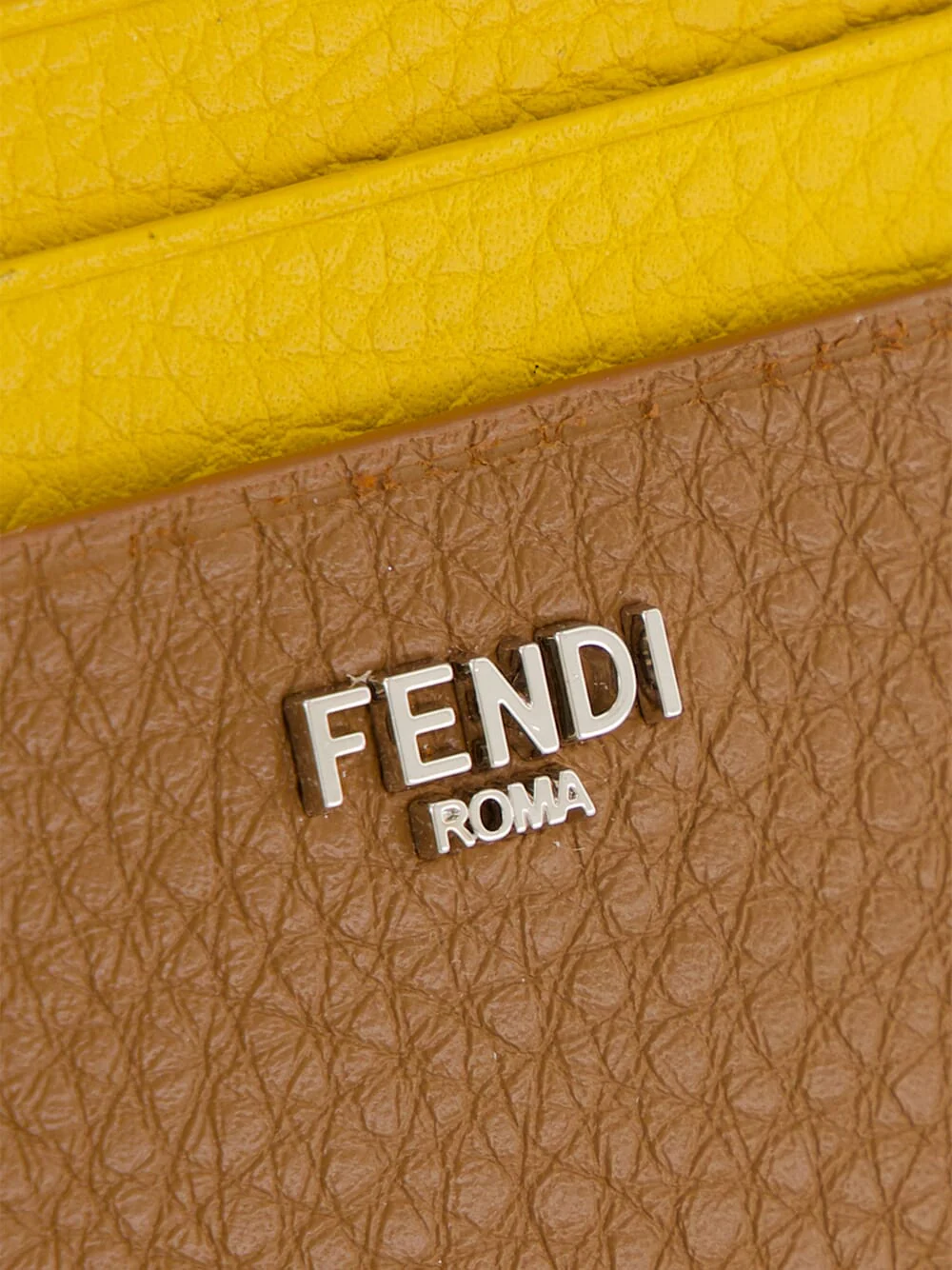 Brown and Sunflower Yellow Selleria Leather Card Case - Image 3