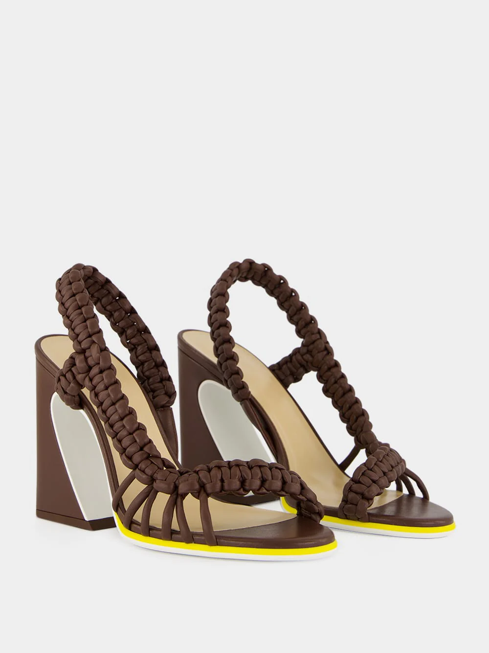 Brown Arco Braided Leather Sandals - Image 4