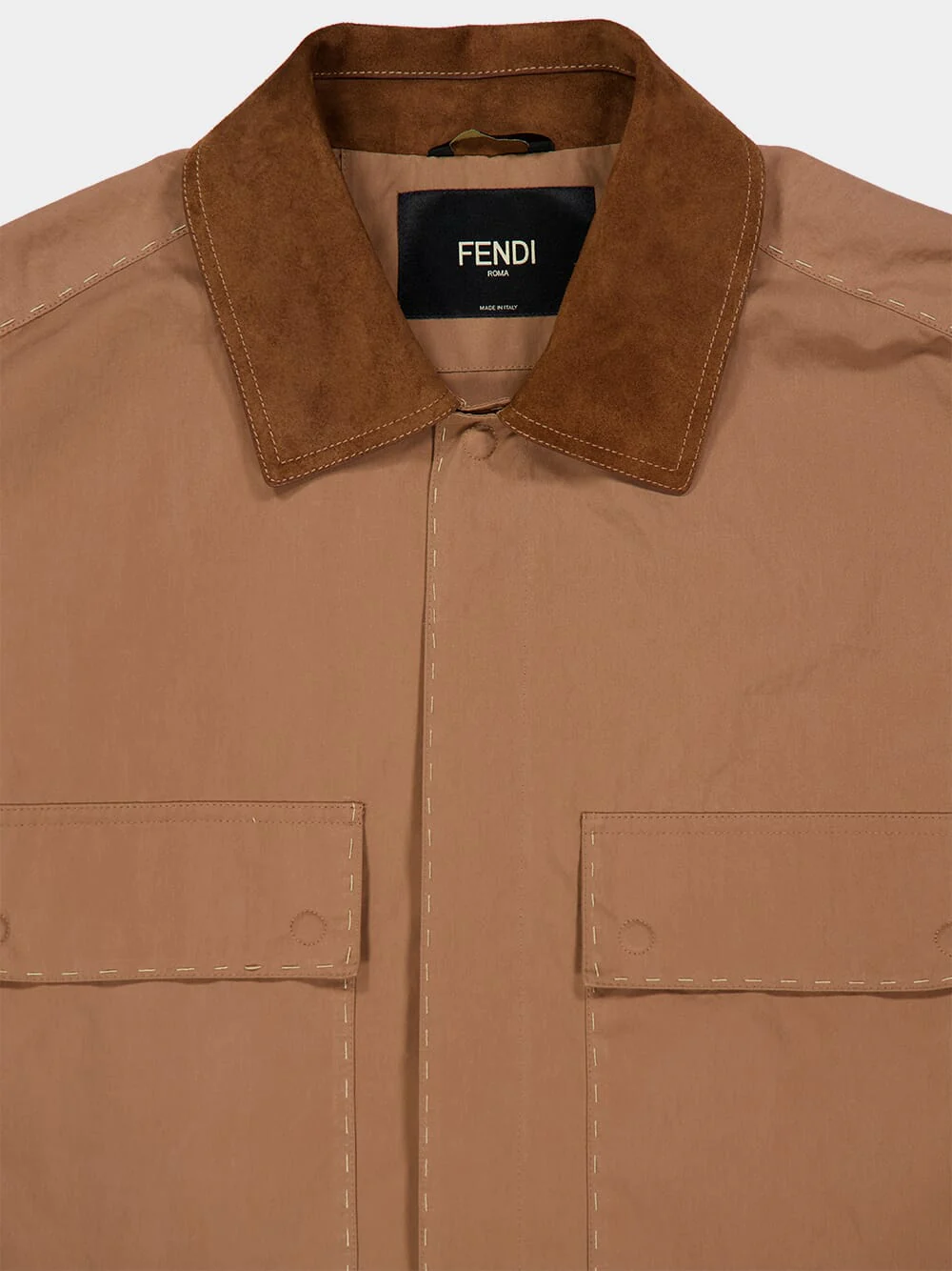 Brown Canvas Straight-Cut Blouson - Image 4