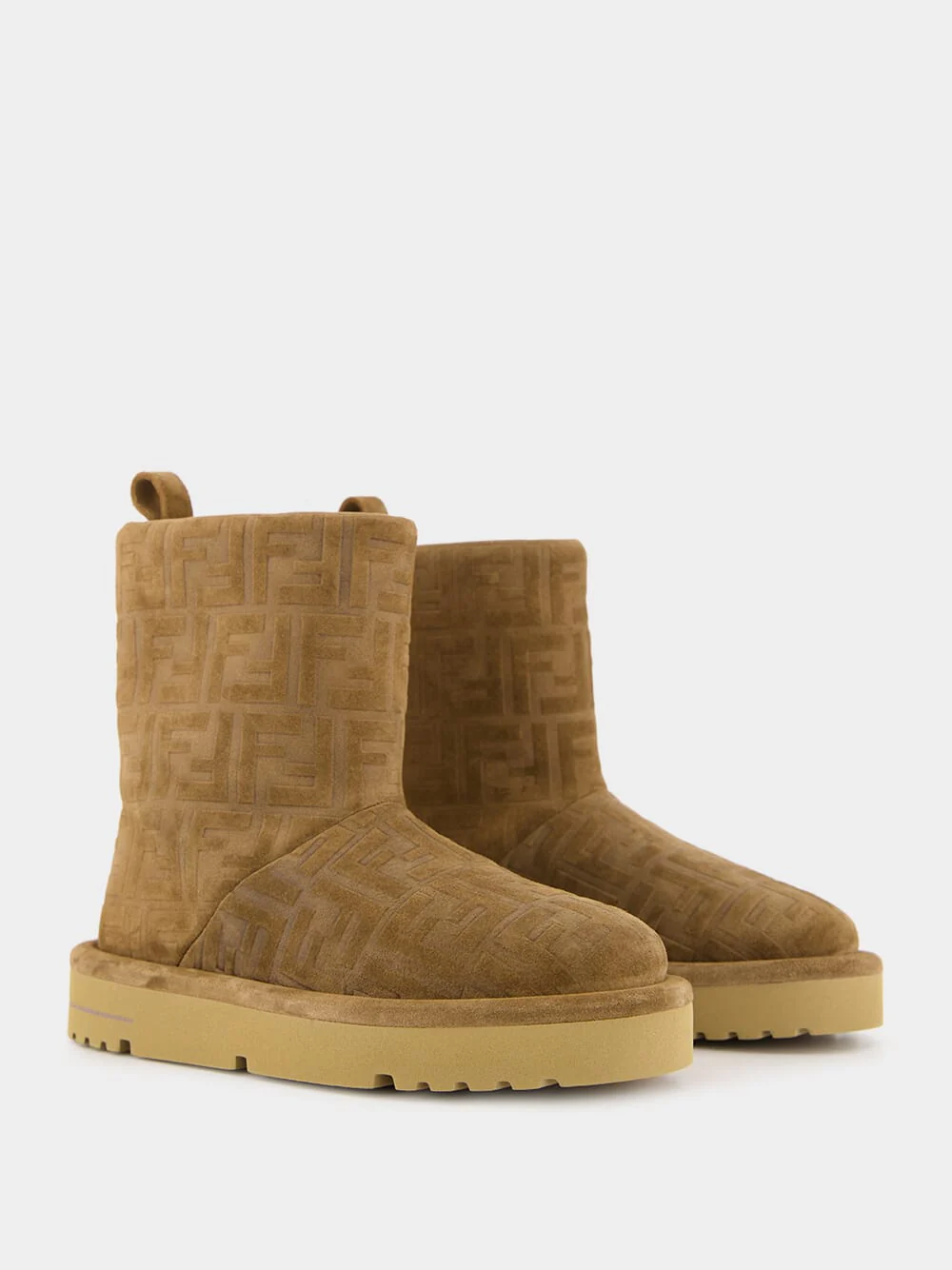 Brown FF Embossed Low Après-Ski Boots - Image 3