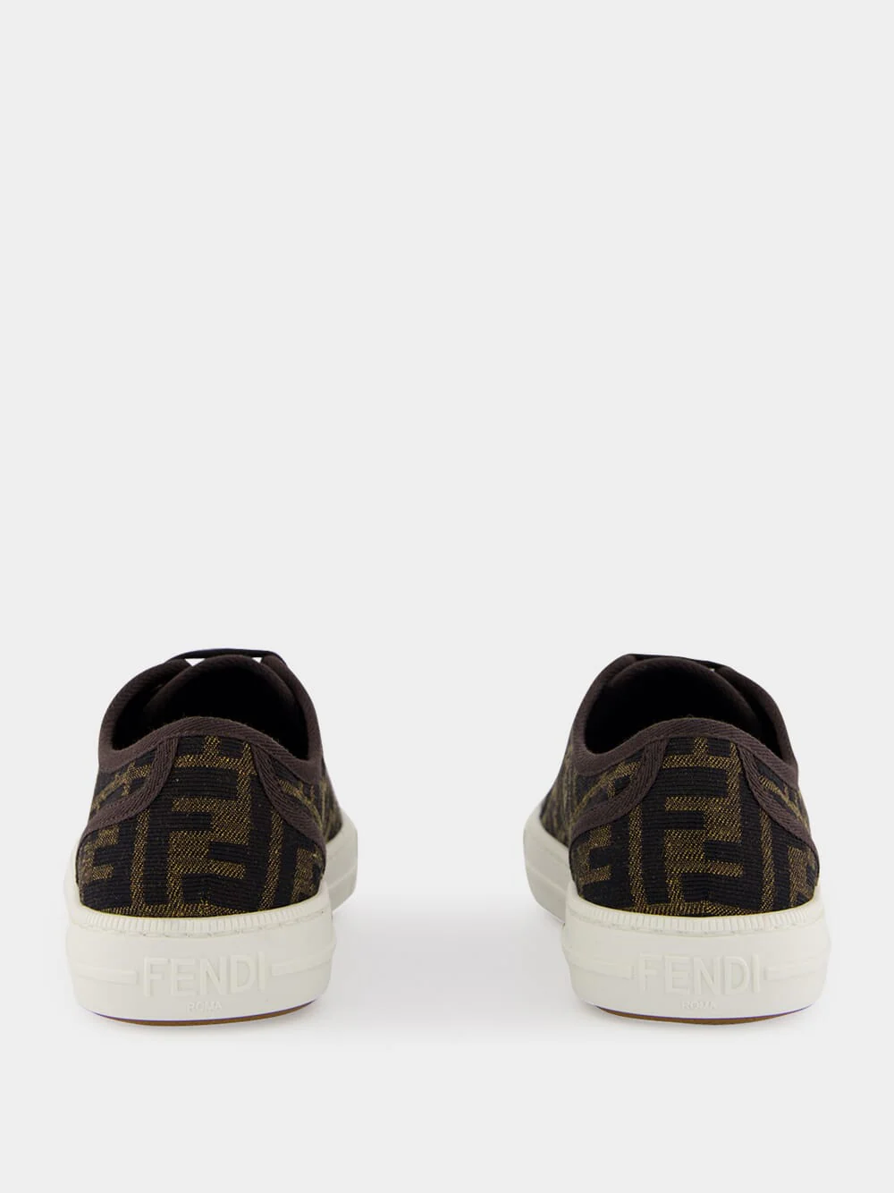 Brown FF Fabric Domino Low-Top Sneakers - Image 5