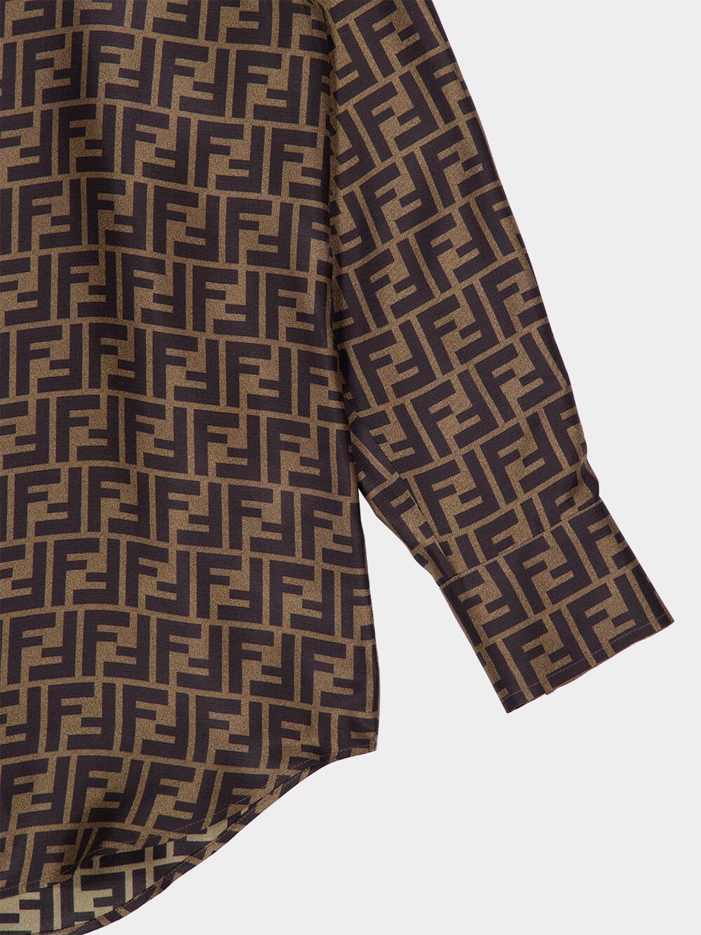 Brown FF Silk Twill Shirt - Image 4