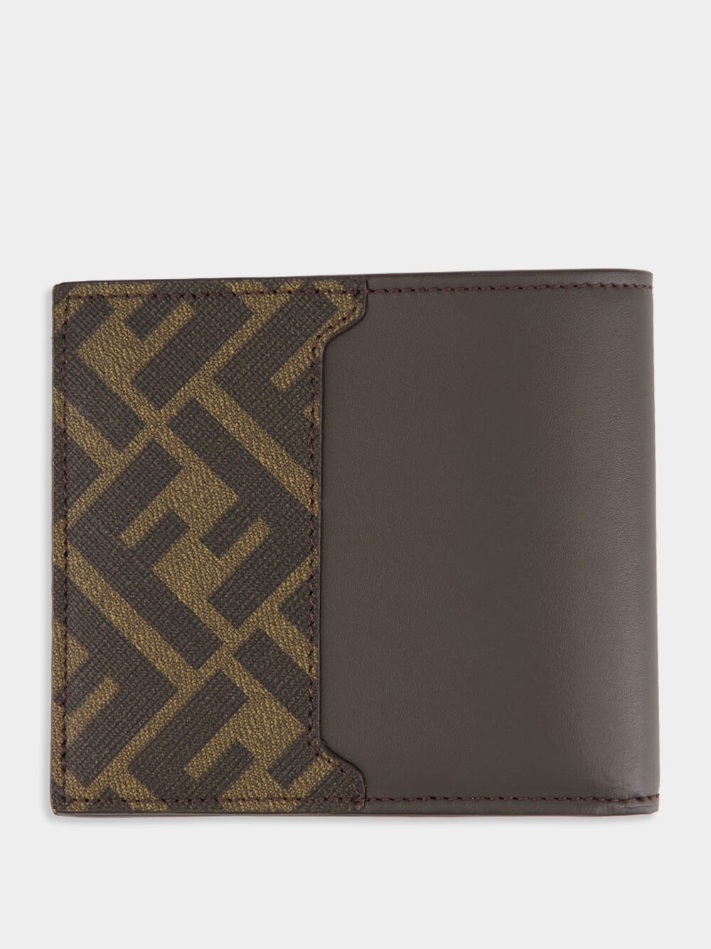 Brown FF Squared Bi-Fold Wallet - Image 2