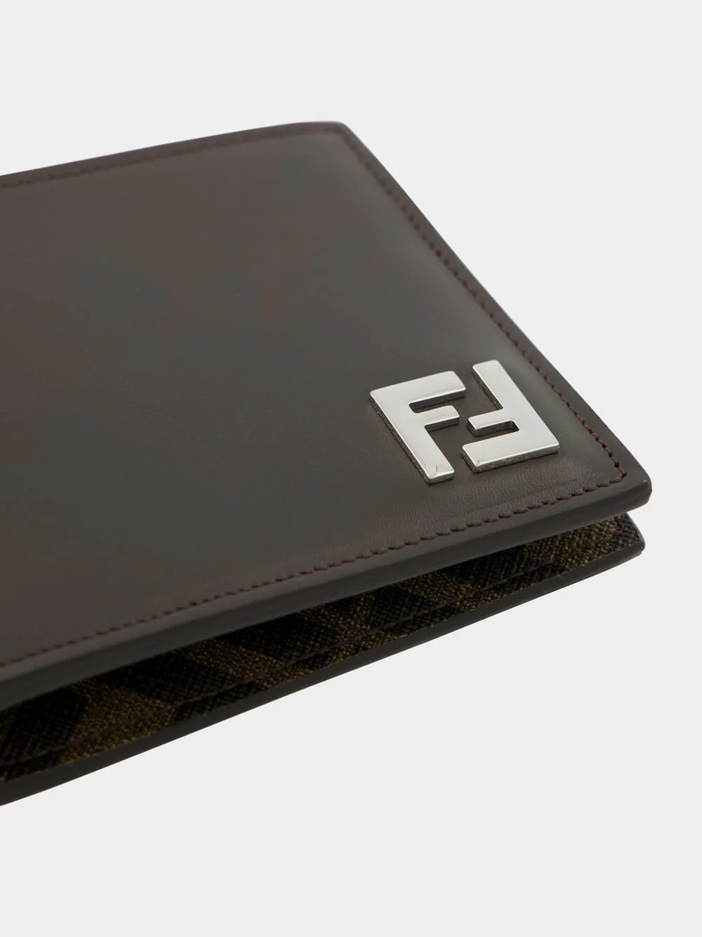 Brown FF Squared Bi-Fold Wallet - Image 4