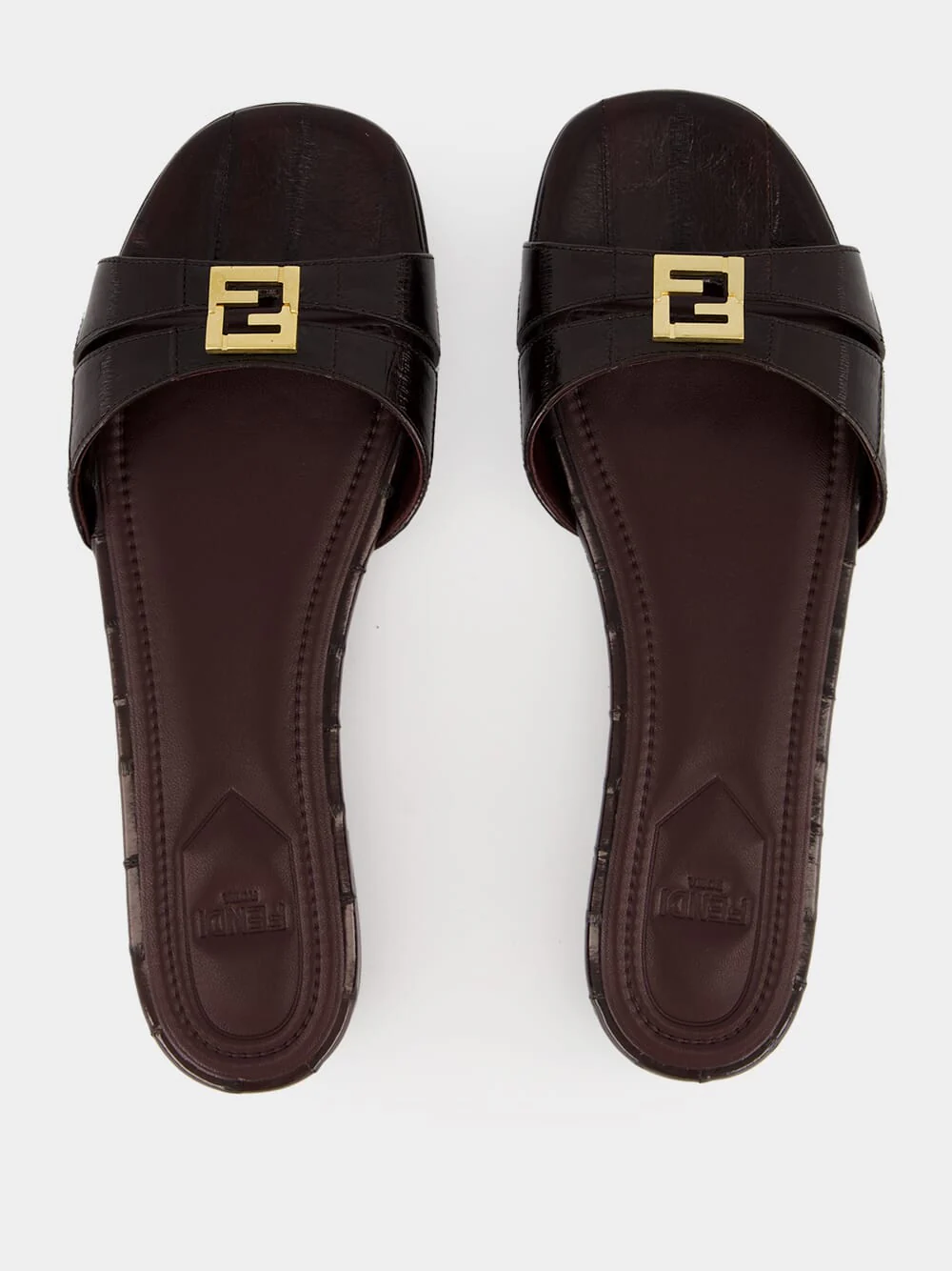Brown FFold Leather Sandals - Image 4