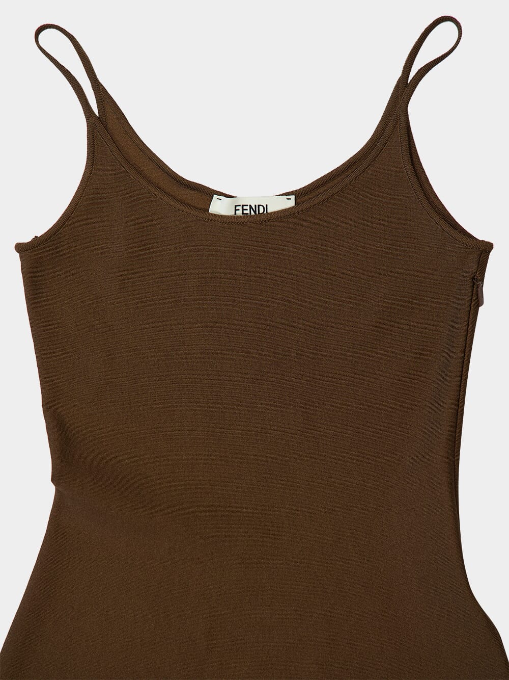 Brown Knit Maxi Dress with Contrast Hem - Image 8