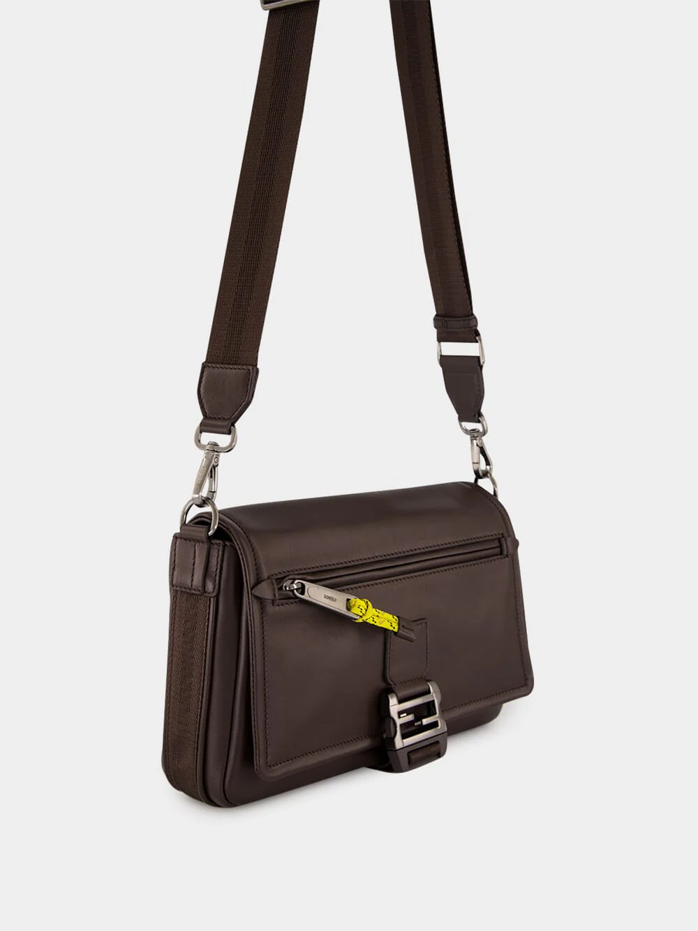 Brown Leather Flux Messenger Bag - Image 3