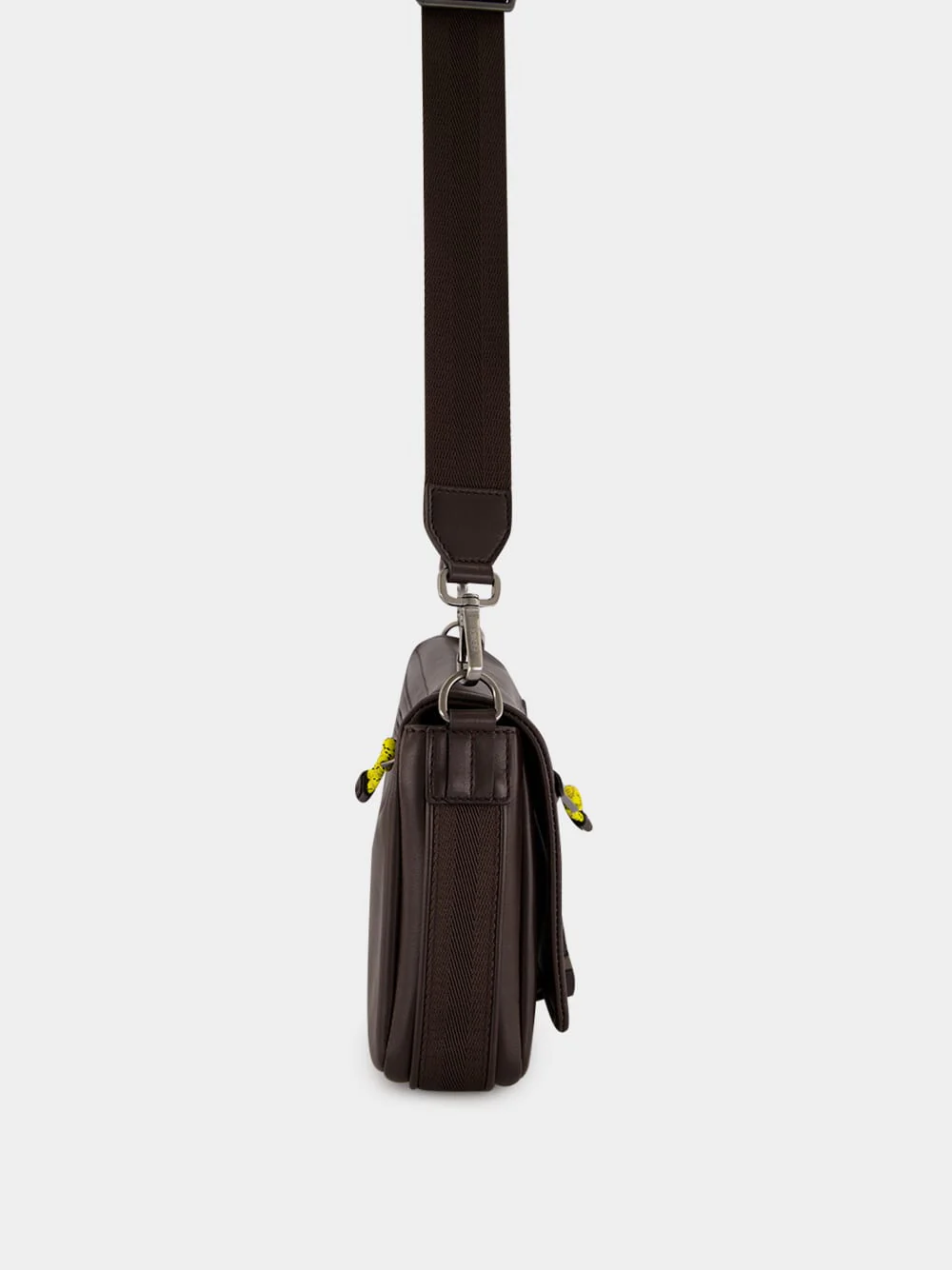 Brown Leather Flux Messenger Bag - Image 4