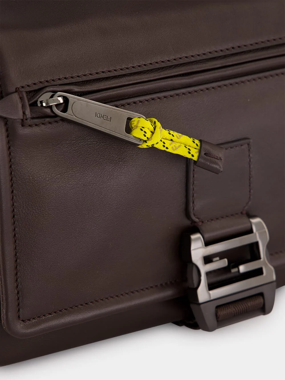 Brown Leather Flux Messenger Bag - Image 7