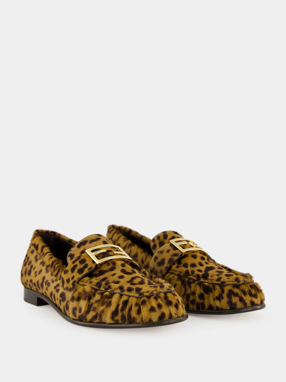 Brown Leo-Print Cavallino Loafers - Image 3