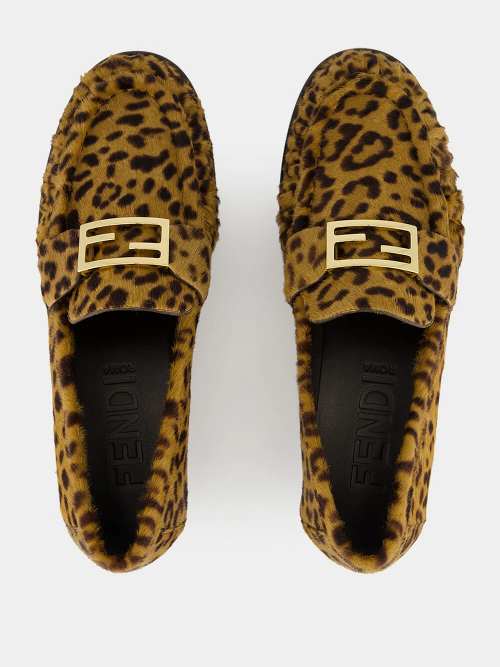 Brown Leo-Print Cavallino Loafers - Image 4