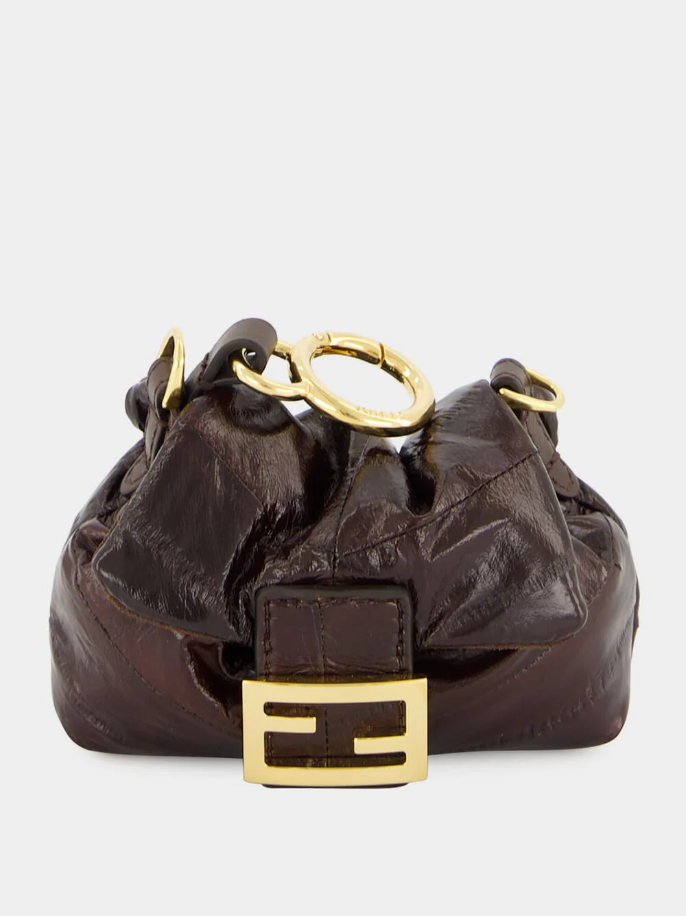 Brown Nano Mamma Baguette in Hagfish Leather