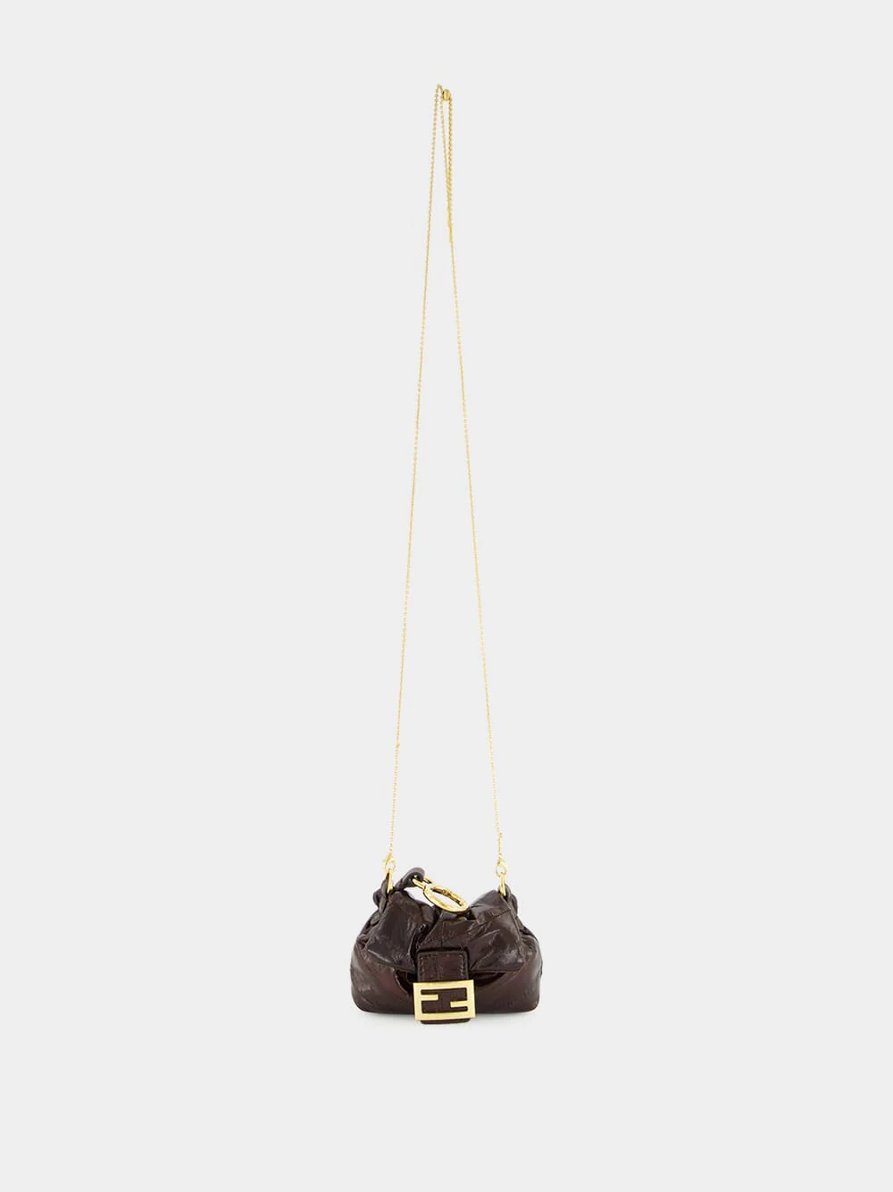 Brown Nano Mamma Baguette in Hagfish Leather - Image 3