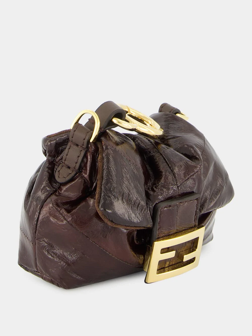 Brown Nano Mamma Baguette in Hagfish Leather - Image 4