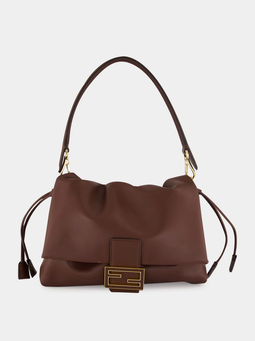 Brown Nappa Leather Mamma Baguette Bag