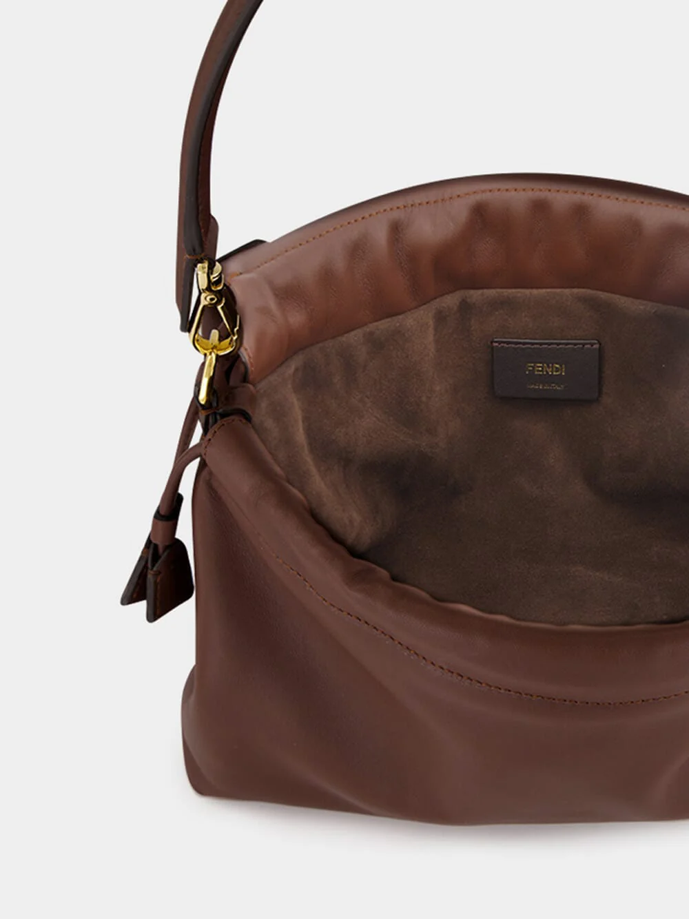 Brown Nappa Leather Mamma Baguette Bag - Image 6
