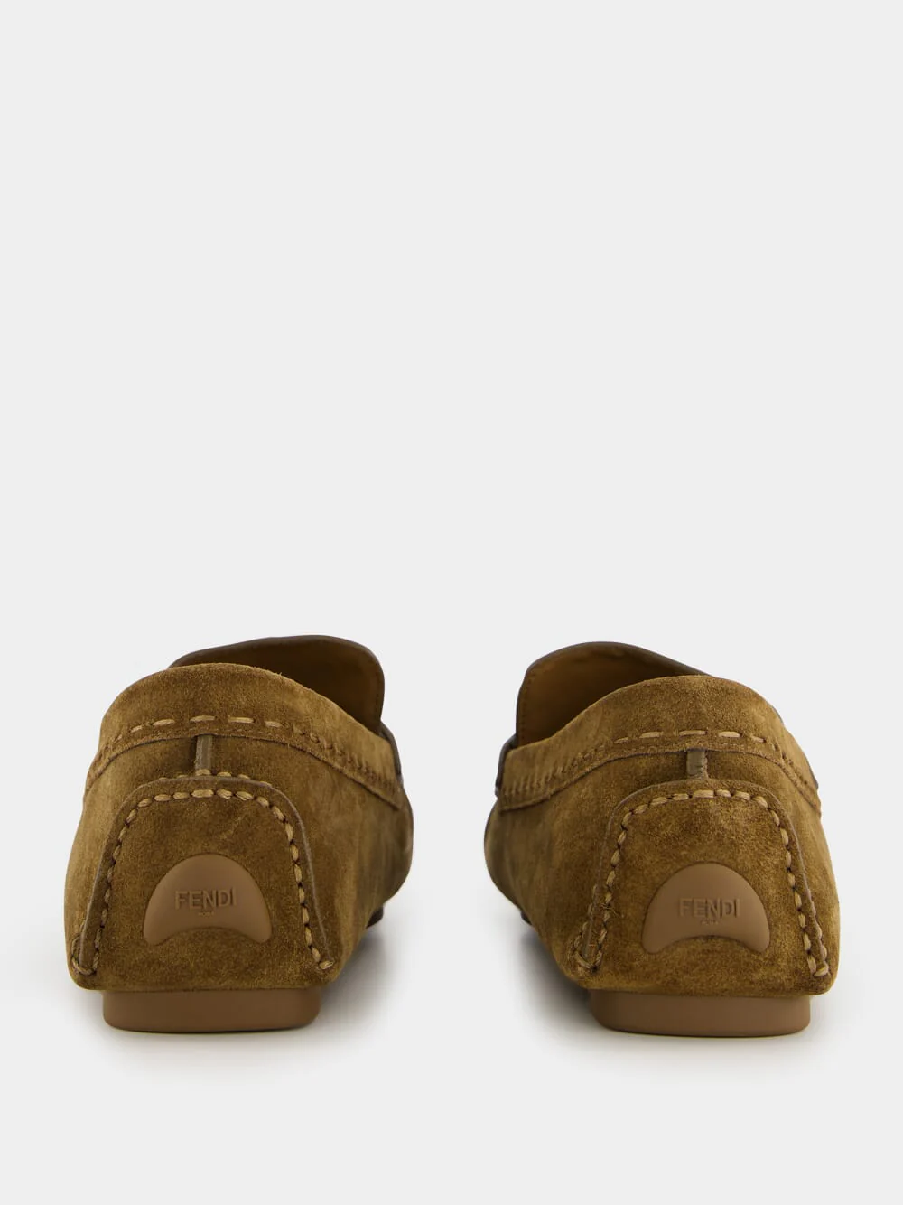 Brown Suede FF Driving Loafers - Image 5
