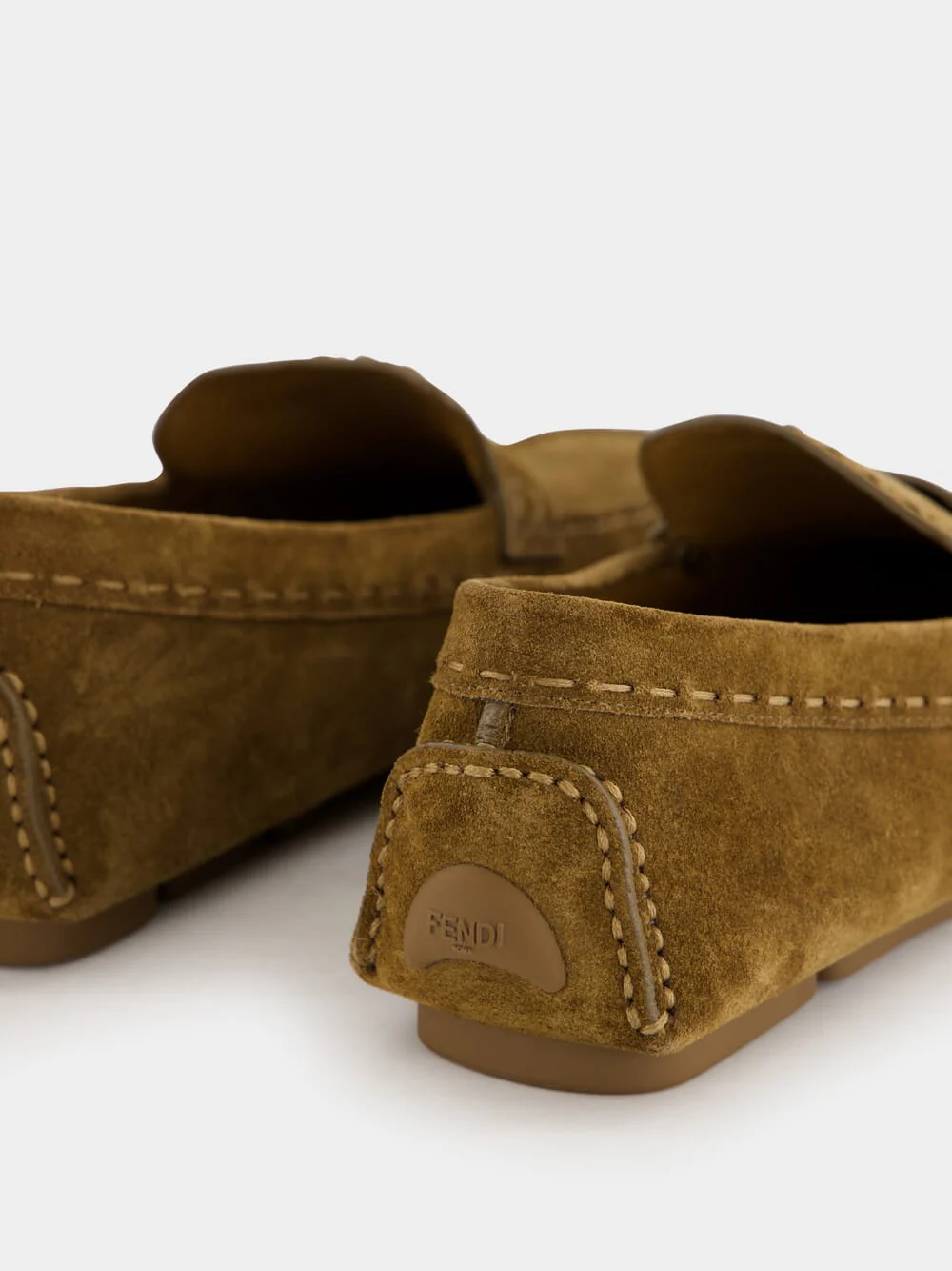 Brown Suede FF Driving Loafers - Image 6