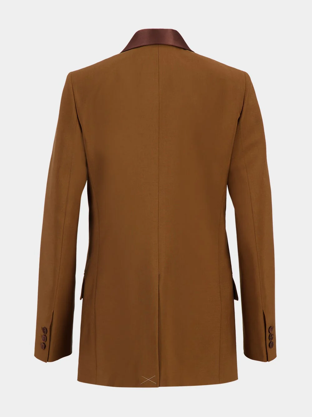 Brown Wool Mohair Blazer with Silk Lapels - Image 2