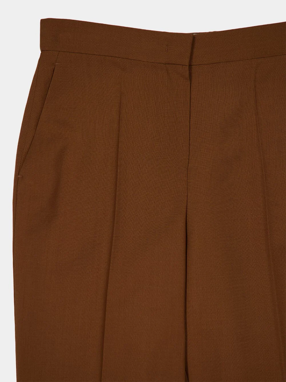 Brown Wool-Mohair Flared Trousers - Image 4