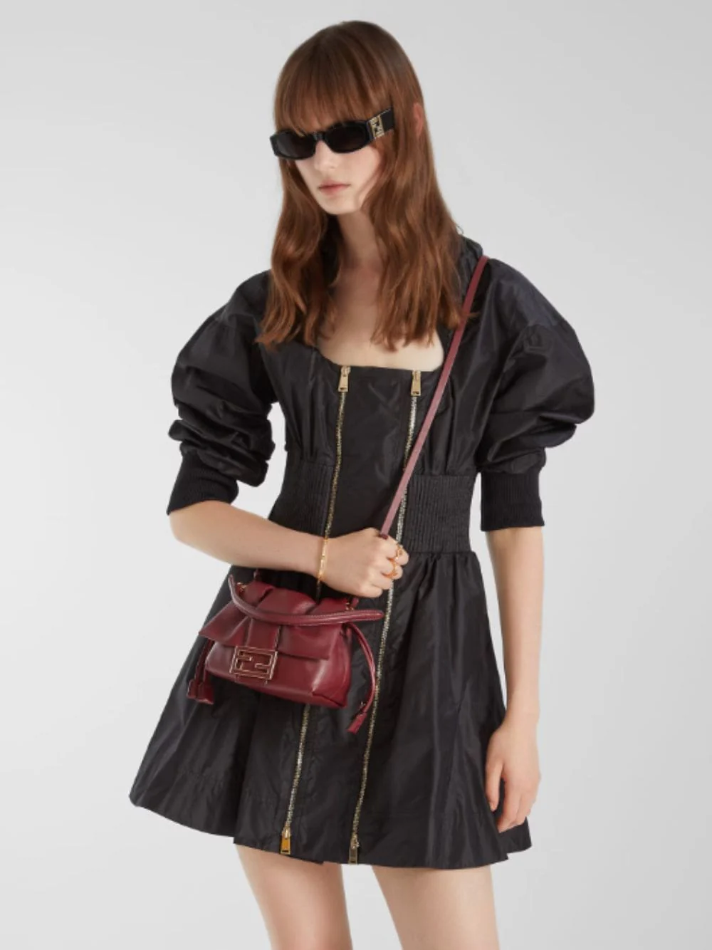 Burgundy Mamma Baguette Mini Bag