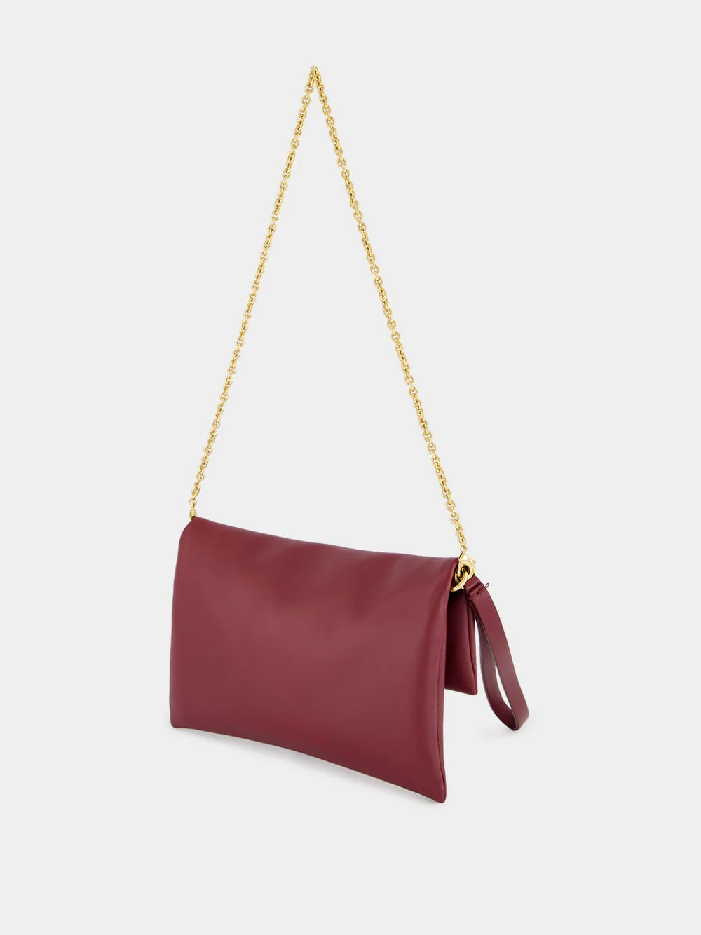 Burgundy Nappa Leather Mamma Baguette Pouch - Image 5