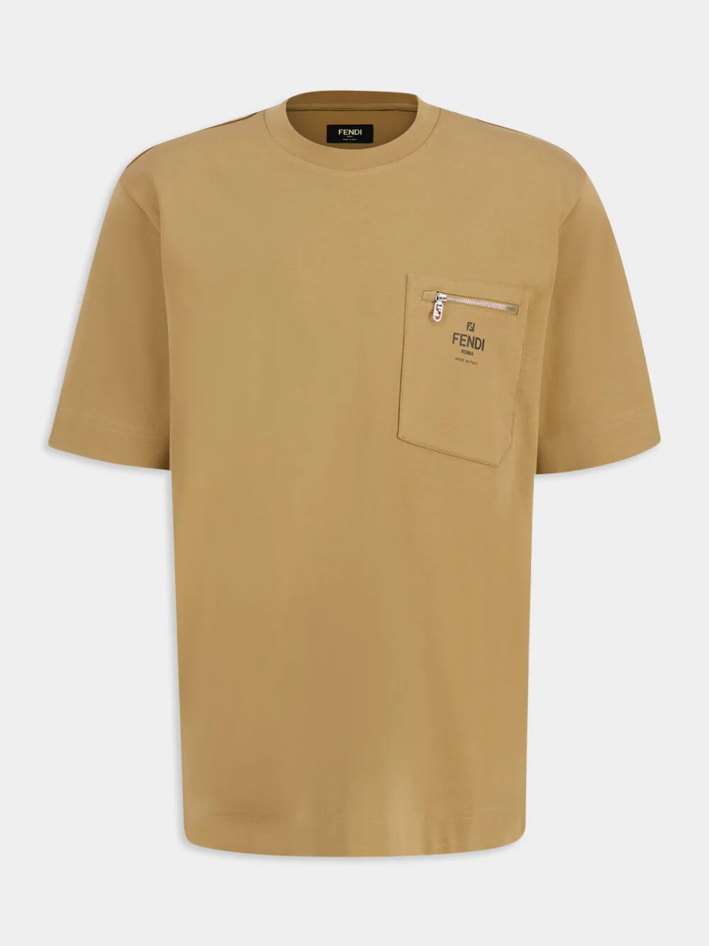 Camel Brown T-Shirt with Logo Pocket