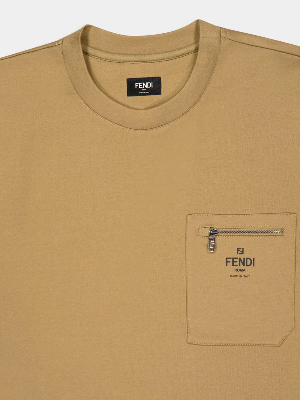 Camel Brown T-Shirt with Logo Pocket - Image 4