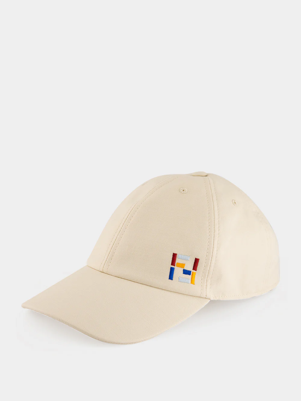 White Cotton and Linen Baseball Cap - Image 2