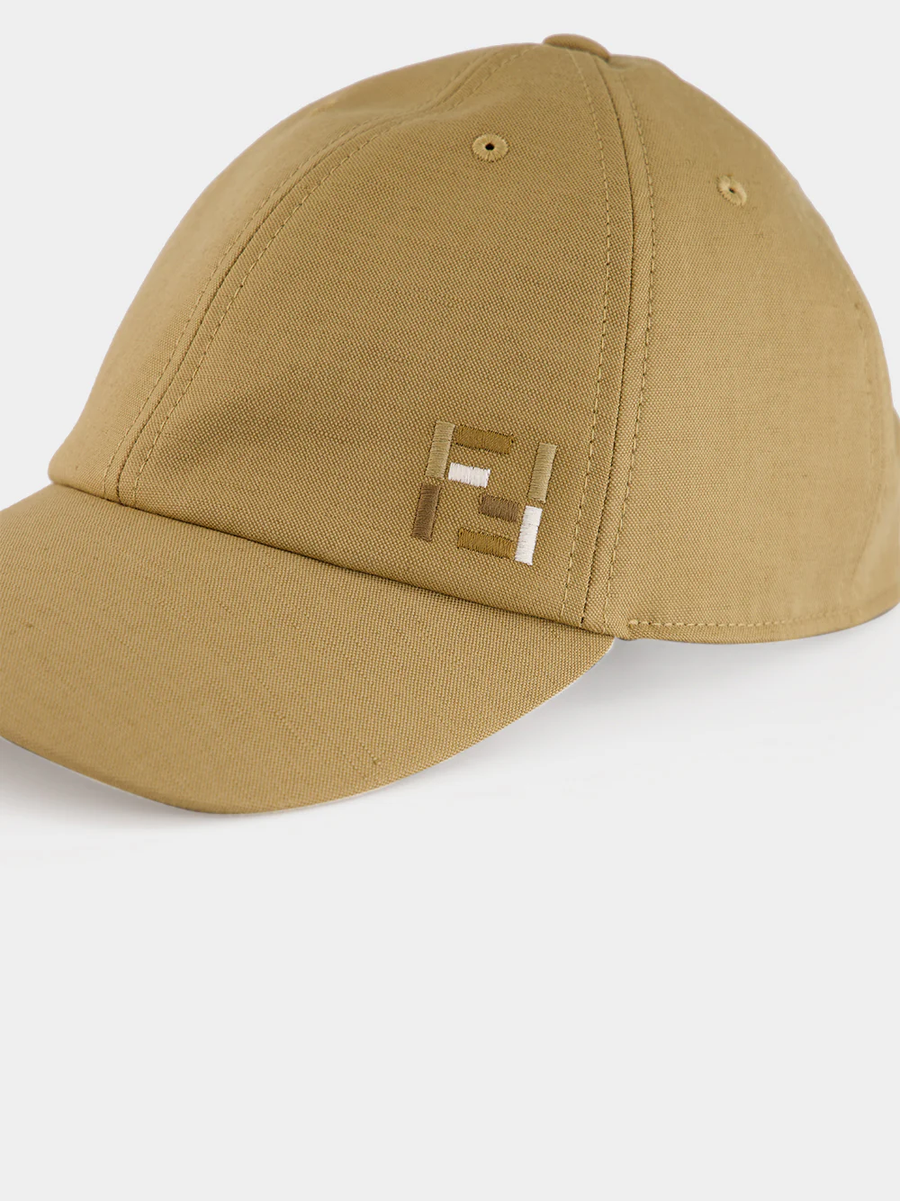 Beige Cotton and Linen Baseball Cap - Image 5