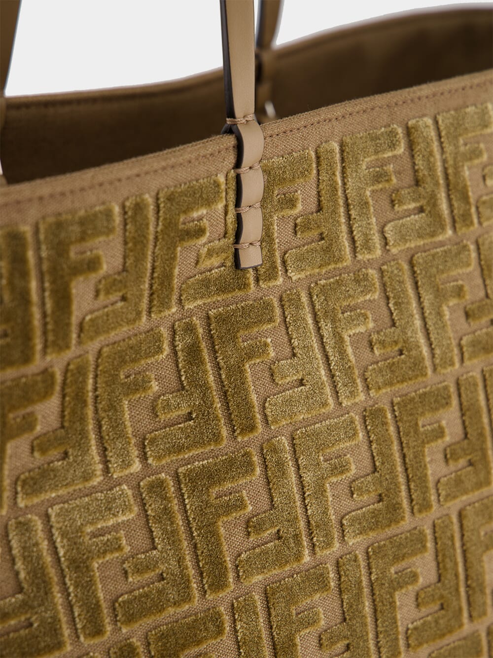 Cappuccino FF Velvet Shopper Bag - Image 6