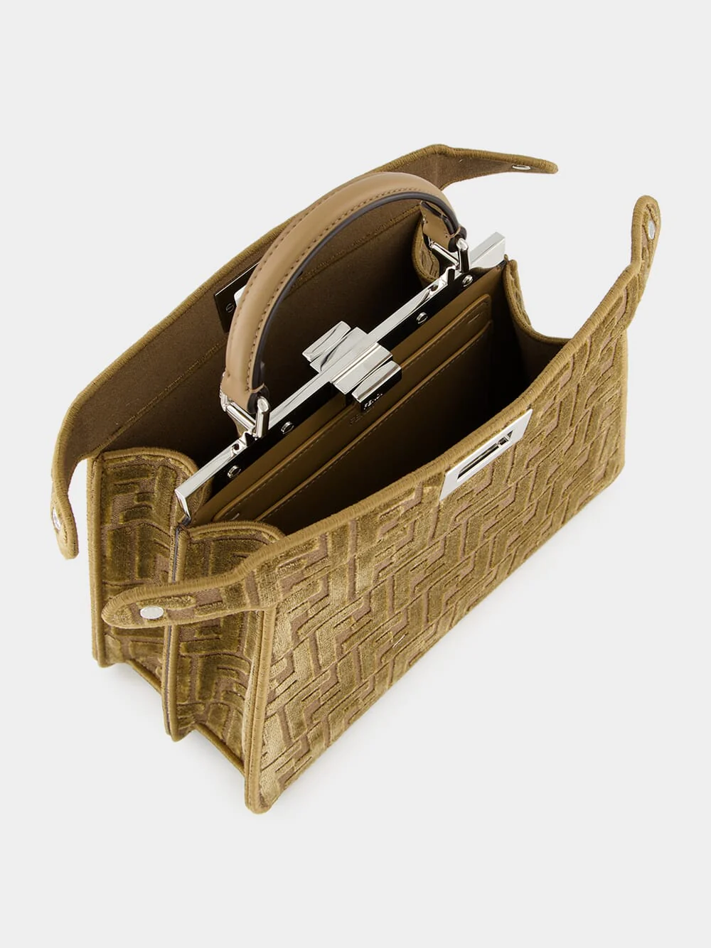 Cappuccino Peekaboo ISeeU Small FF Velvet Bag - Image 7