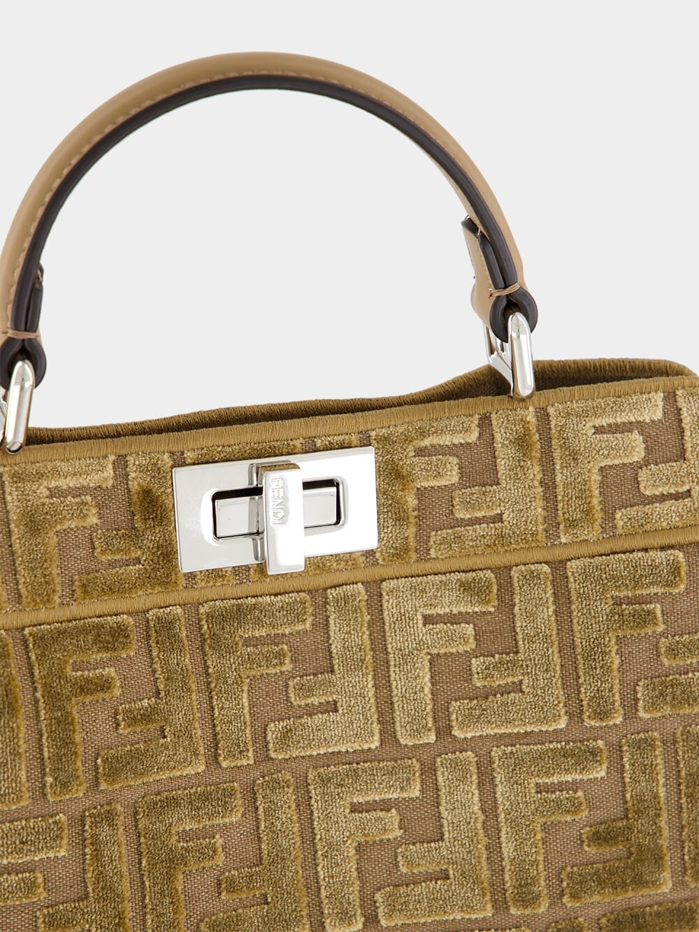 Cappuccino Peekaboo ISeeU Small FF Velvet Bag - Image 9