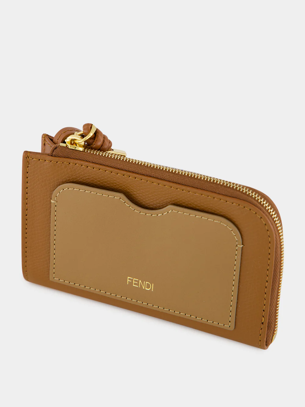 Brown Leather Zip Card Holder - Image 3