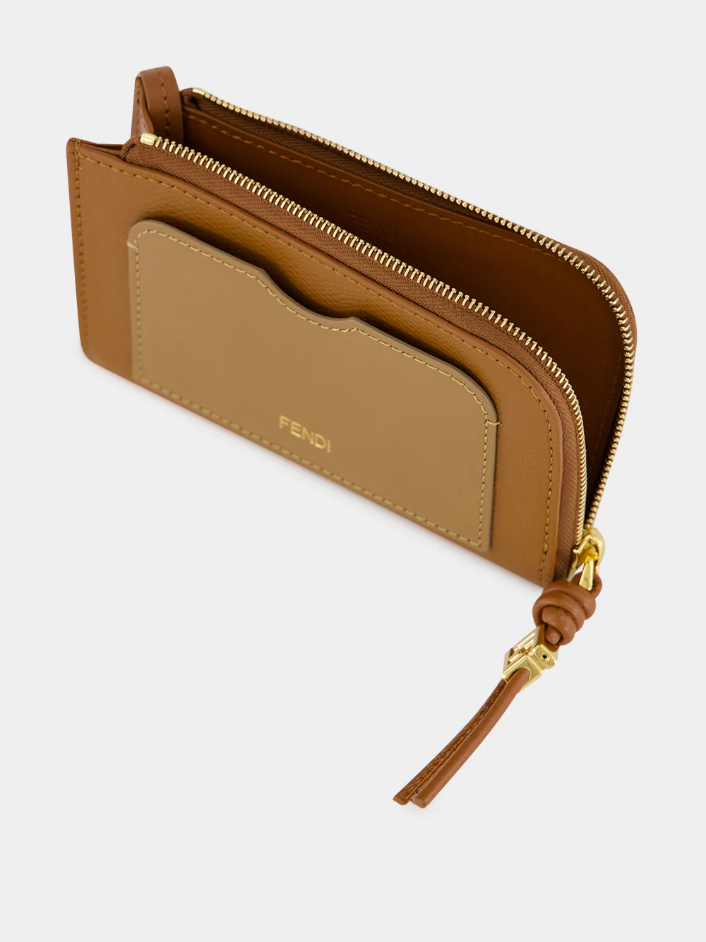 Brown Leather Zip Card Holder - Image 4