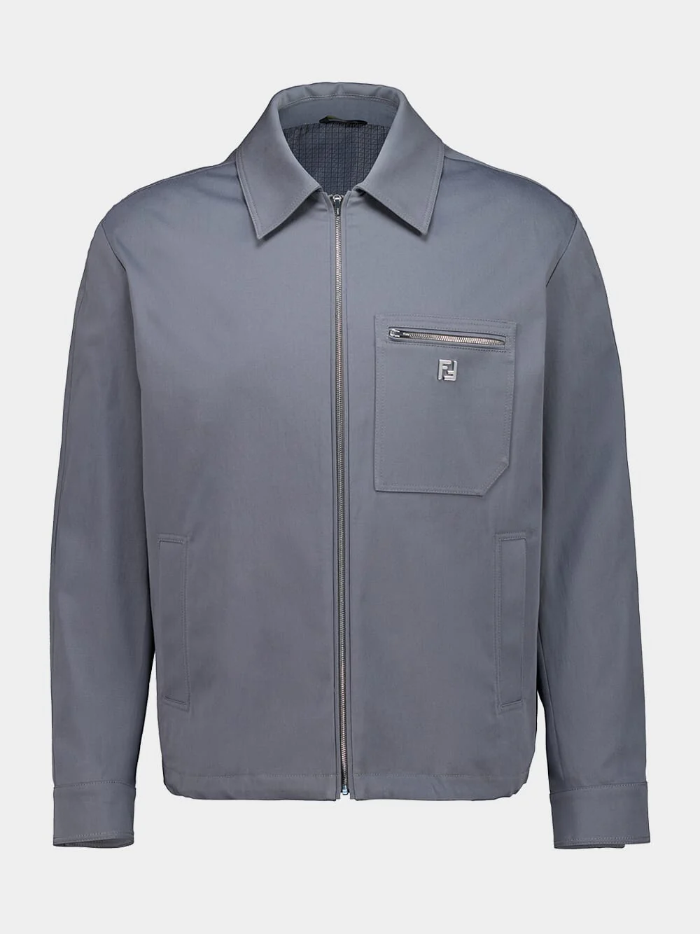 Cenere Stretch Gabardine Zip Blouson Jacket