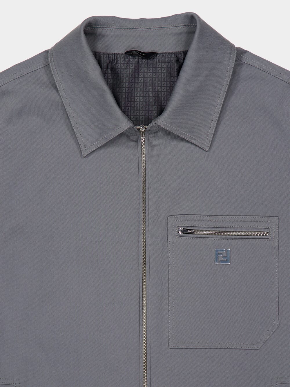 Cenere Stretch Gabardine Zip Blouson Jacket - Image 3