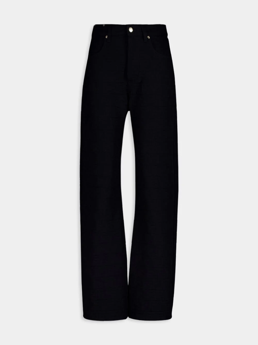 All-Over Jacquard FF Motif Denim Trousers