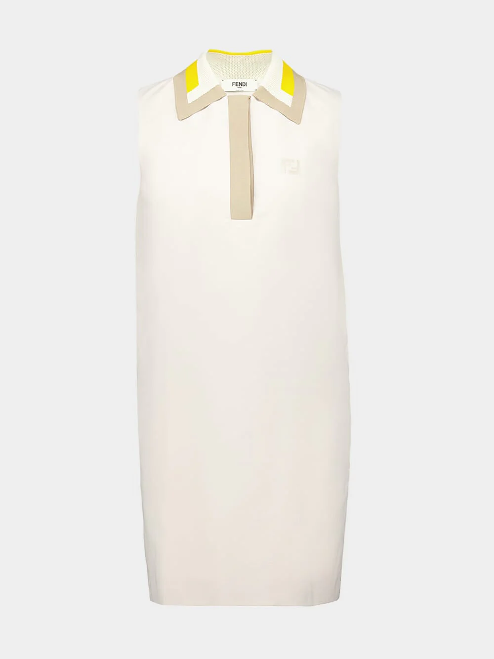 Beige Cotton Sleeveless Dress