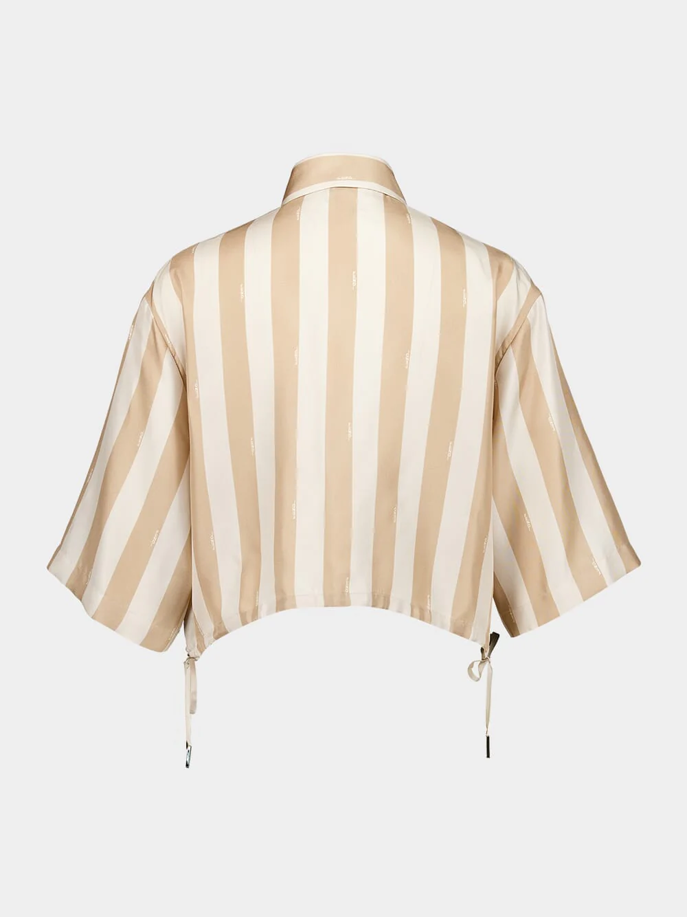 Beige Pequin Silk Blouse - Image 3