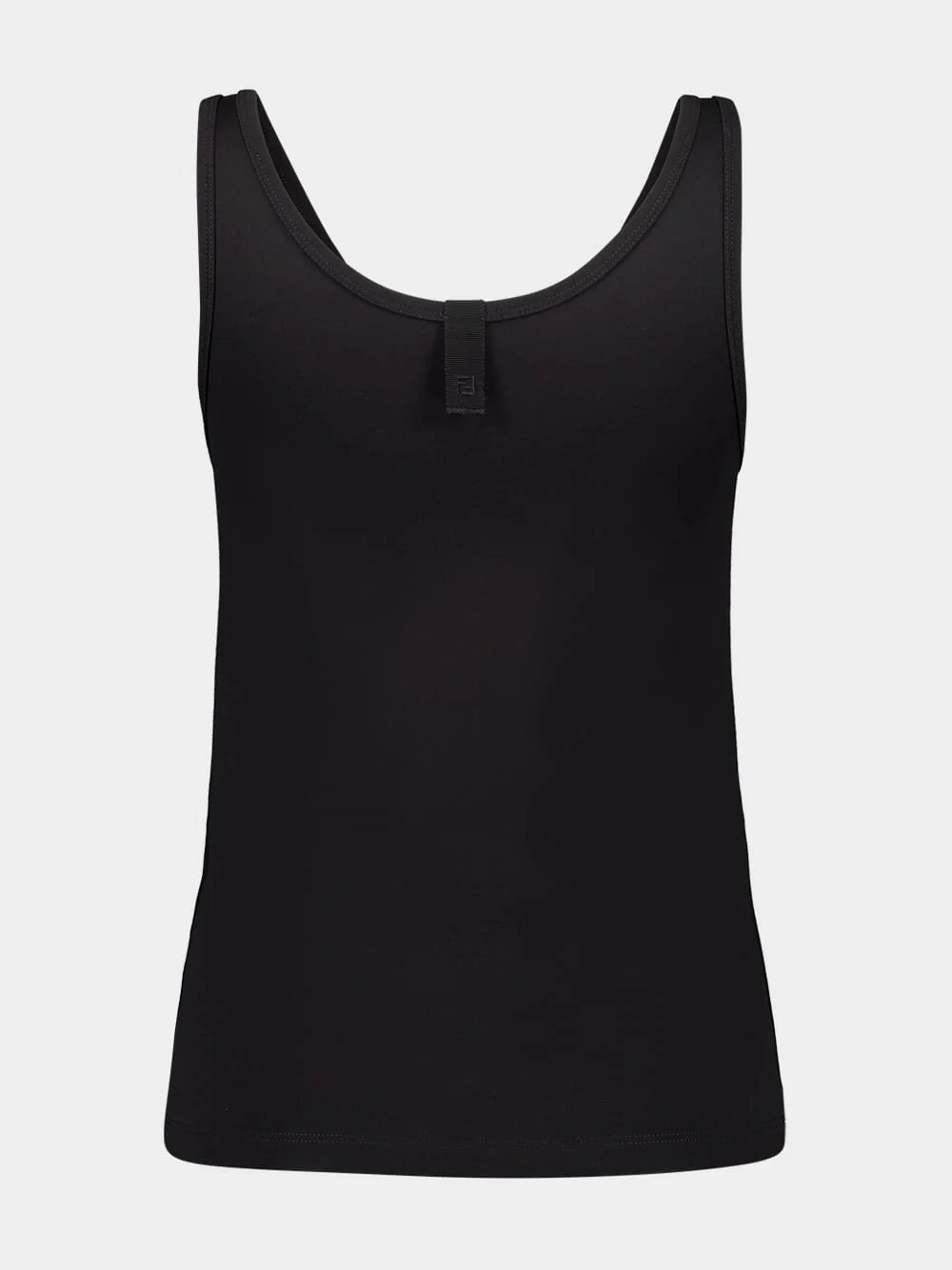Black Cotton Sleeveless Top with Bow - Image 2