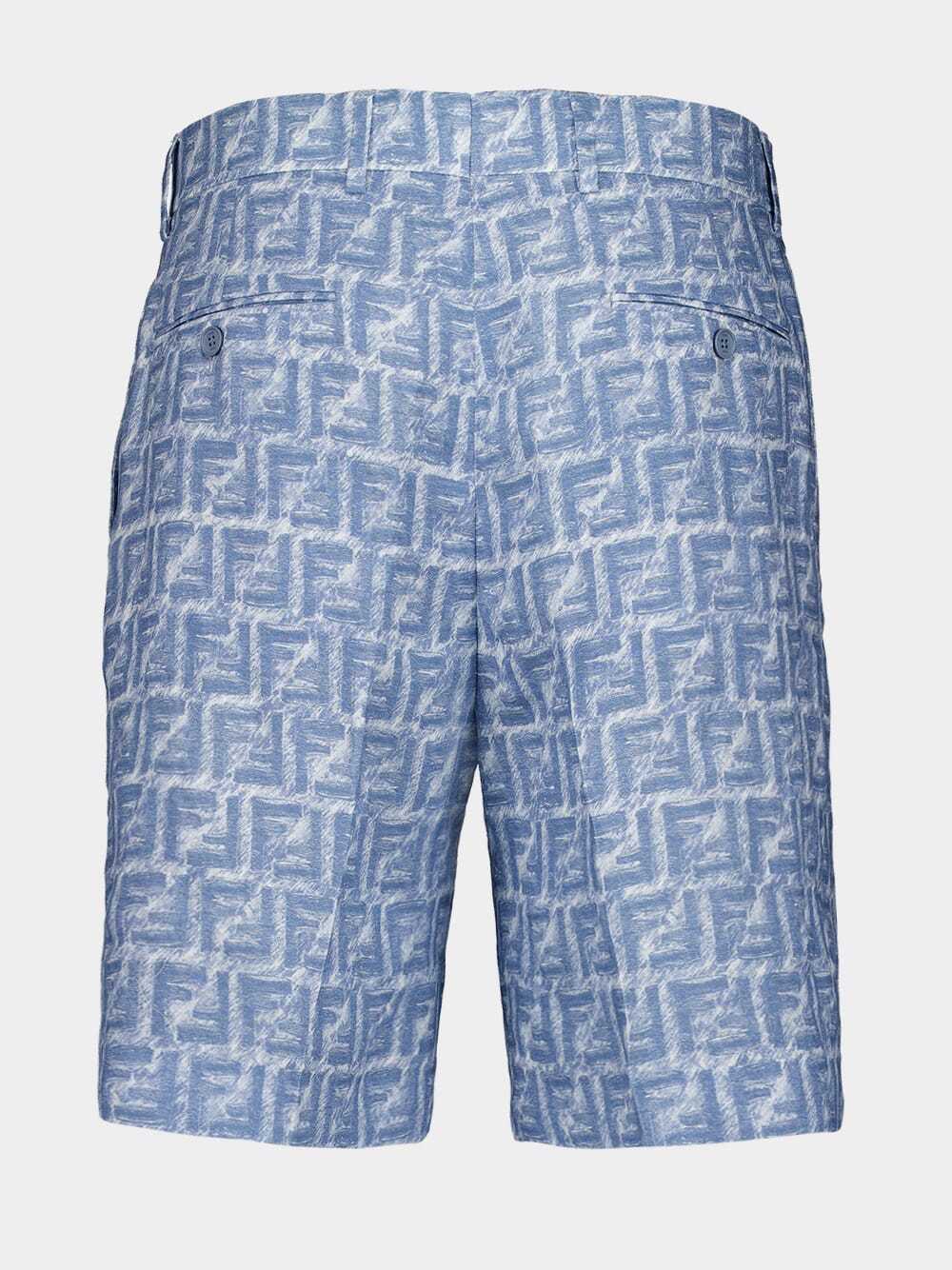 Blue FF Linen Bermuda Shorts - Image 3