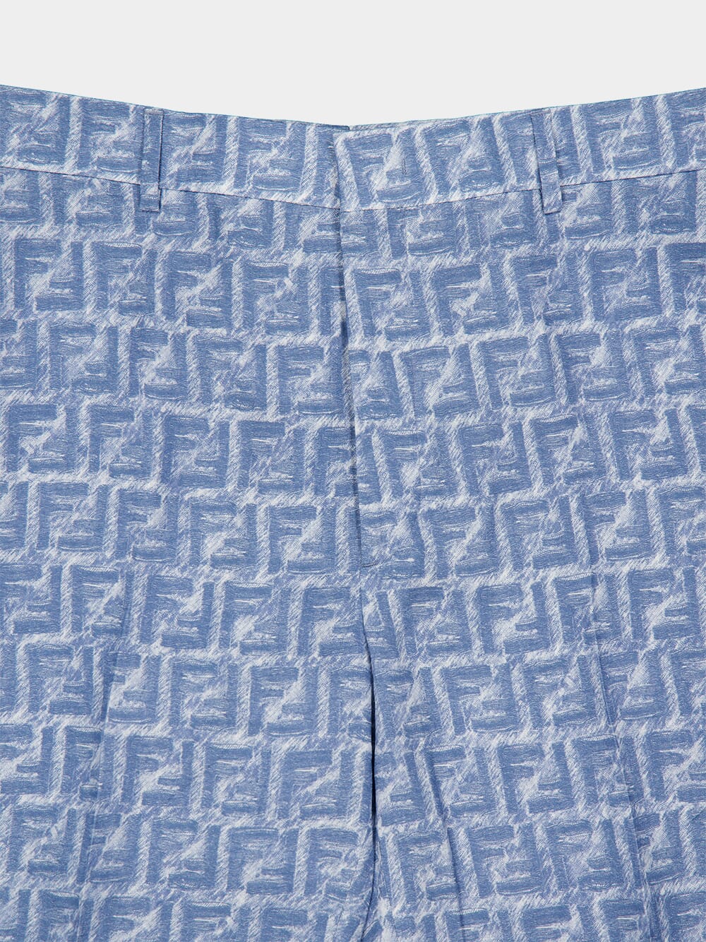 Blue FF Linen Bermuda Shorts - Image 5