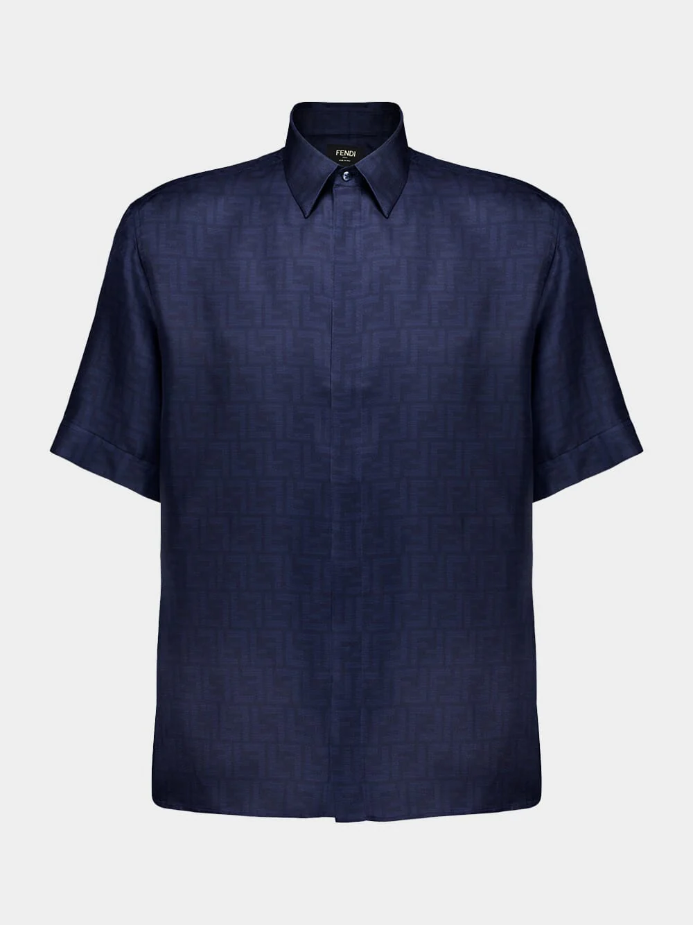 Blue Silk Short Sleeve Shirt