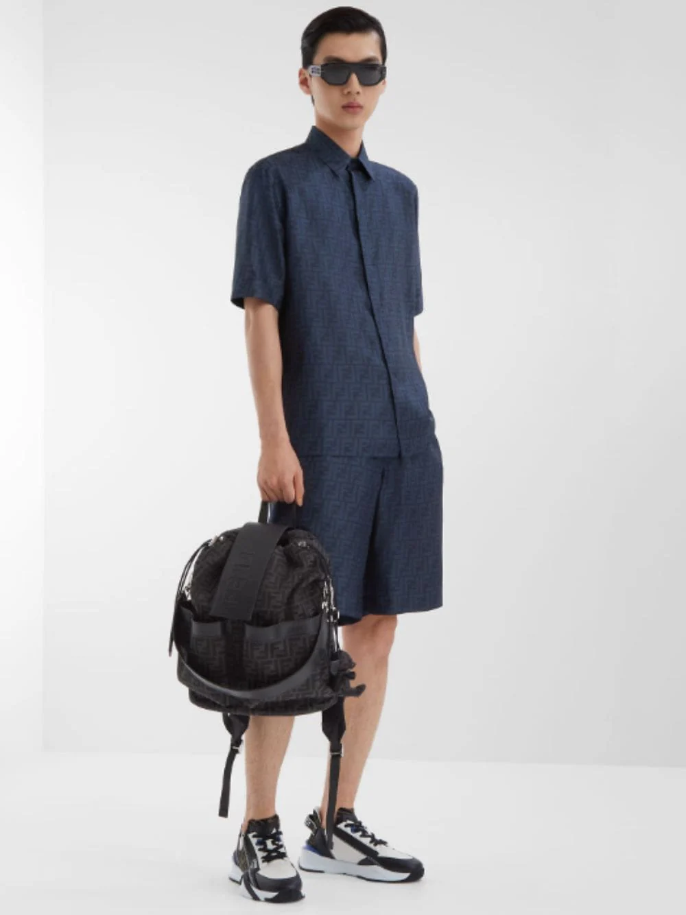 Blue Silk Short Sleeve Shirt - Image 2