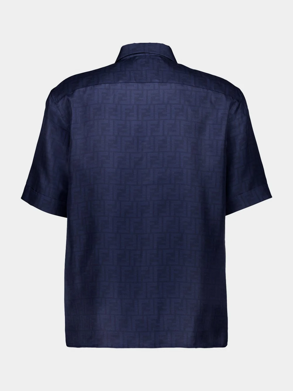 Blue Silk Short Sleeve Shirt - Image 3