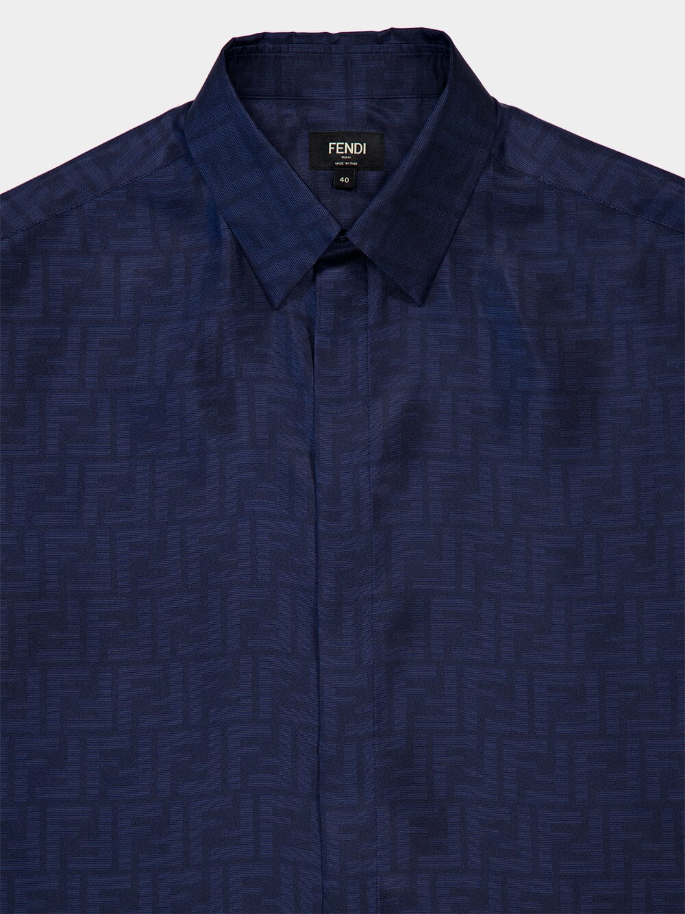 Blue Silk Short Sleeve Shirt - Image 4