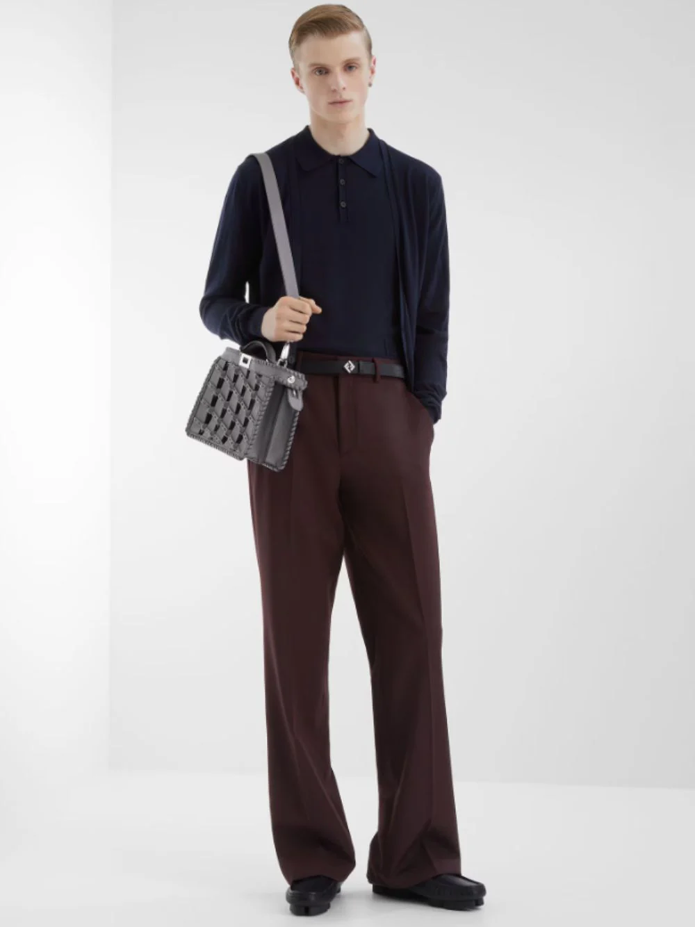 Blue V-neck Wool Cardigan - Image 2