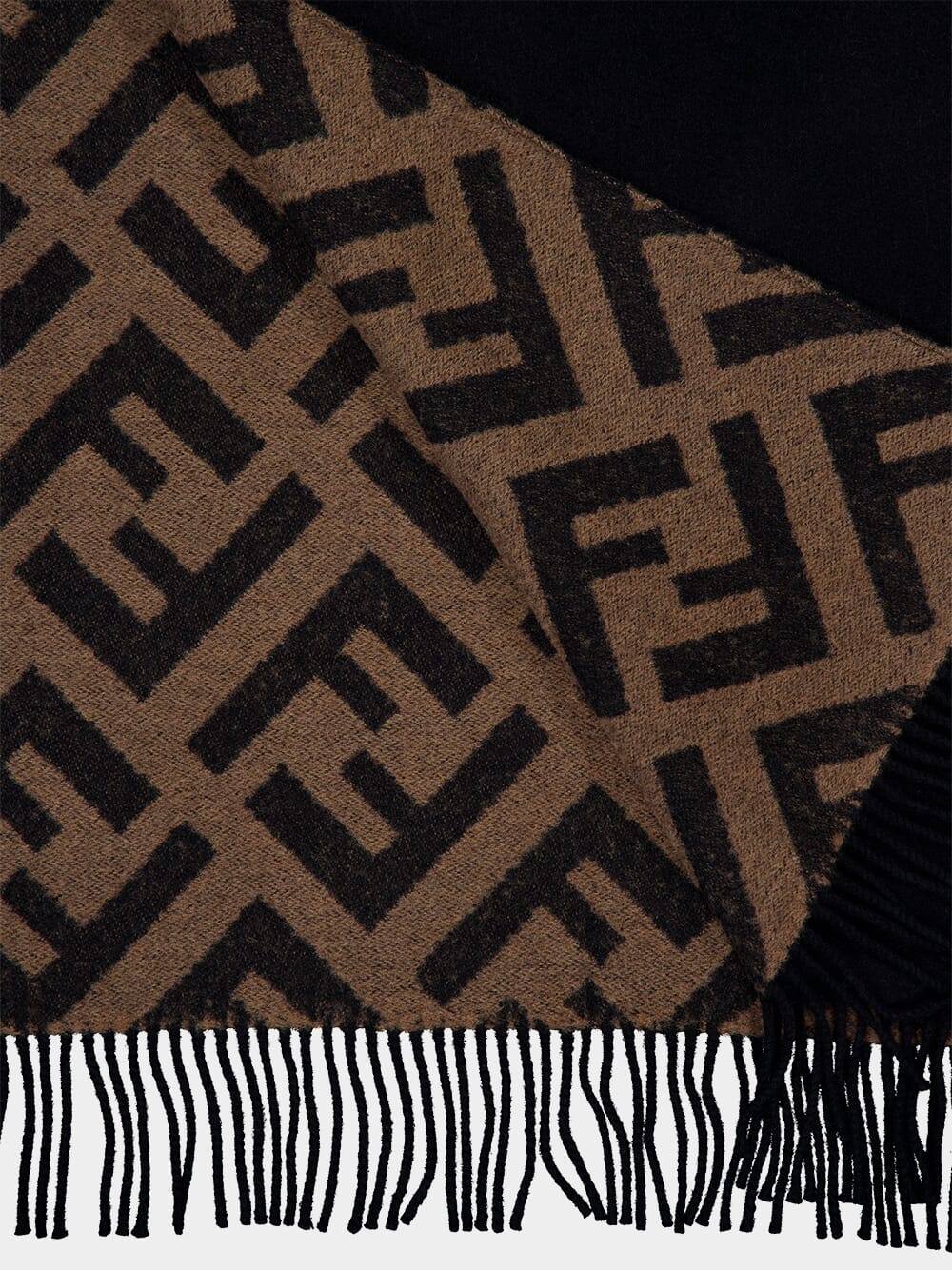 Brown and Black FF Reversible Poncho - Image 5